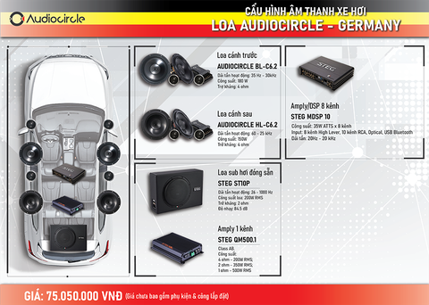 CẤU HÌNH ÂM THANH TIÊU CHUẨN 2-WAY AUDIOCIRCLE BL-C6.2