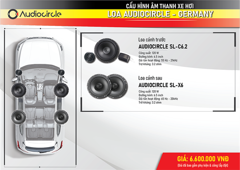 CẤU HÌNH ÂM THANH TIÊU CHUẨN 2-WAY AUDIOCIRCLE SL-C6.2