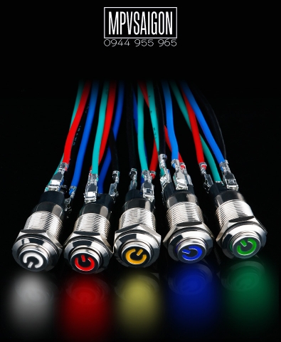 Công tắc kim loại 12mm LED nguồn Nhấn khóa