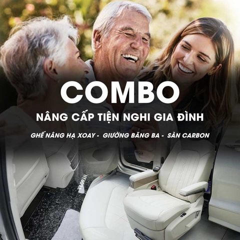 COMBO NÂNG CẤP TIỆN NGHI GIA ĐÌNH: GHẾ NÂNG HẠ XOAY, GIƯỜNG BĂNG BA VÀ SÀN CARBON