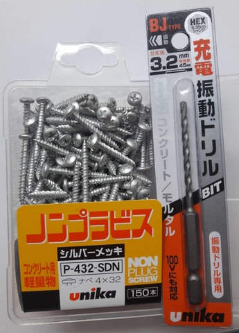 Vít bê tông F432  UNIKA không cần tắc kê, nở nhựa