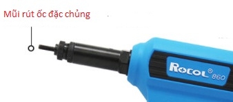 Súng bắn tán rút- Súng rút ốc tán ROCOL RL860 (Kèmđầu M4-5-6-8)
