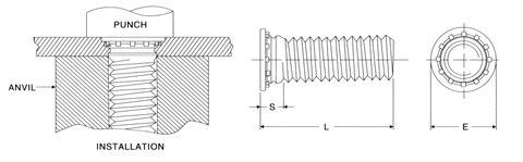 Trụ tán Clinching (Pem Clinching) M4x10---M4x20
