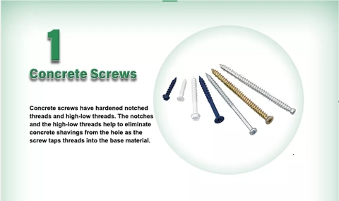 Ốc Vít bắt tường, bê tông 5.0x70mm đầu bằng Unika F-570-SDN (kèm mũi SB4.3mm)