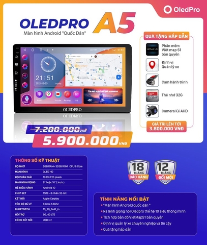 Màn OLEDPRO A5 / 2+32GB chip TS8