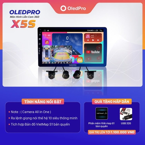 Màn Hình Android OledPro X5S New 4/64G - Liền Camera 360