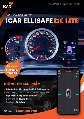 Cảm biến áp suất lốp theo xe toyota cross i3C