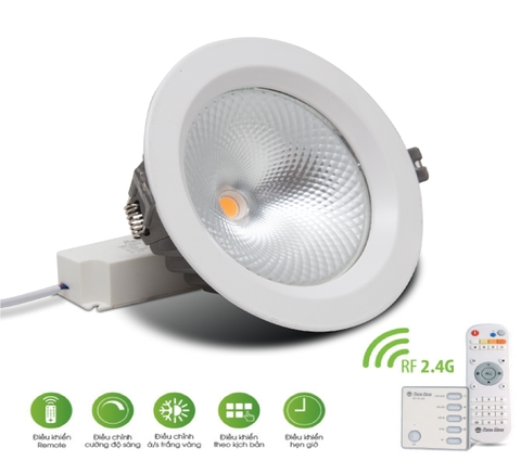 Đèn LED Âm trần Downlight COB 110/9W (Điều khiển bằng Remote) D AT14L 110/9W.RF RẠNG ĐÔNG