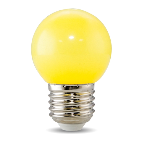 Bóng đèn LED BULB tròn 1W màu vàng A45Y 1W RẠNG ĐÔNG