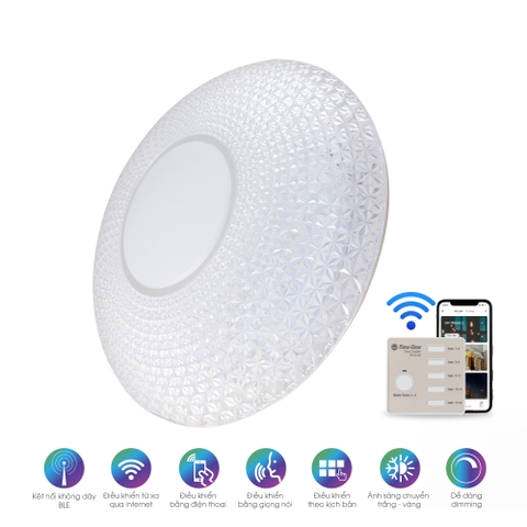 Đèn LED ốp trần 500/40W Bluetooth LN22.BLE 500/40W RẠNG ĐÔNG