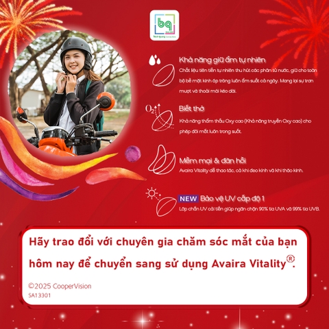 Kính áp tròng trong suốt Avaira Vitality