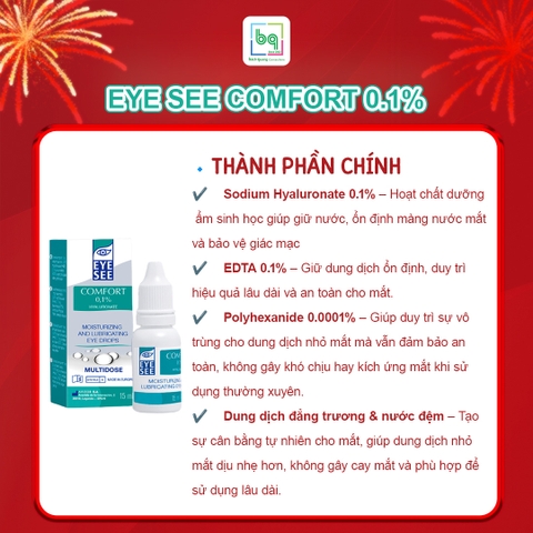 Dung dịch nhỏ mắt EYE SEE COMFORT 0.1%
