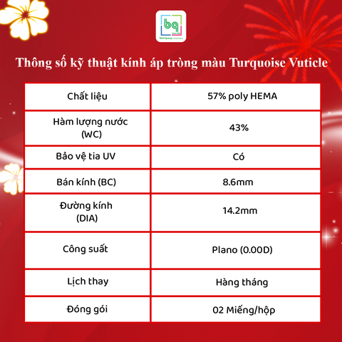 Kính áp tròng Turquoise Vuticle