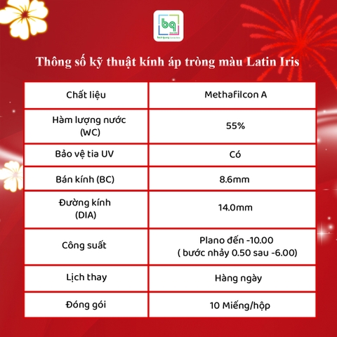Kính áp tròng màu Latin Iris