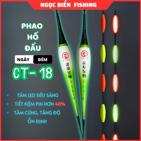 Phao hố đấu Điện ngày đêm Linh Long CT 18 tăm đèn LED