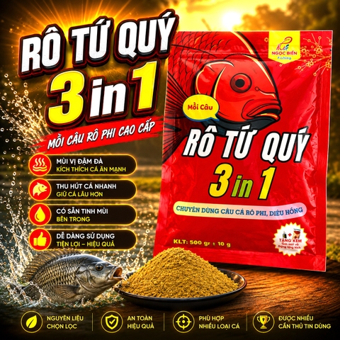 Mồi câu cá Rô Tứ Quý 3 trong 1