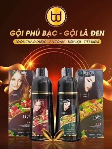 Dầu gội phủ bạc Bibop Nhật Bản 500ml màu đen