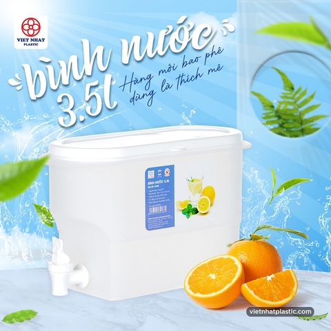 Bình đựng nước 3.5L có vòi chuyên để tủ lạnh (Việt Nhật)