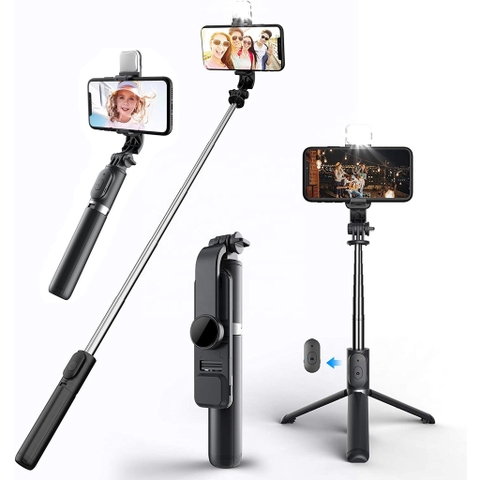 Gậy chụp ảnh Selfie 360 độ có đèn LED 3 trong 1