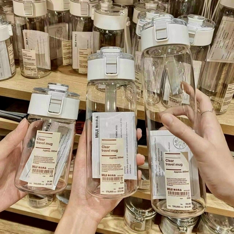 Set 3 bình đựng nước Muji 3 dung tích 350ml, 550ml và 800ml