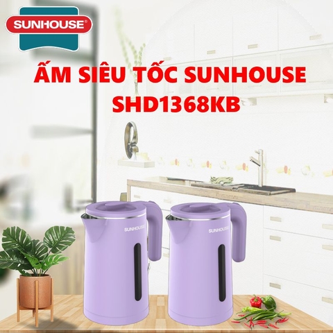 Ấm siêu tốc inox 2 lớp 1.8L Sunhouse SHD1368KB (MÀU TÍM)