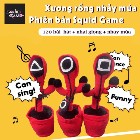 Cây xương rồng nhái giọng nhún nhảy có đèn nhạc hình Squid Game