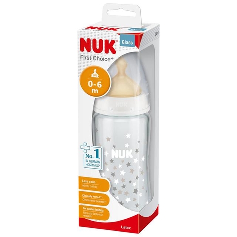 Bình sữa thuỷ tinh NUK First Choice 0-6m Bottle Glass cho bé từ 0-6 tháng tuổi