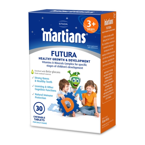 Kẹo tăng đề kháng cho trẻ từ 3 tuổi Stada Martians Futura (30 viên nhai)