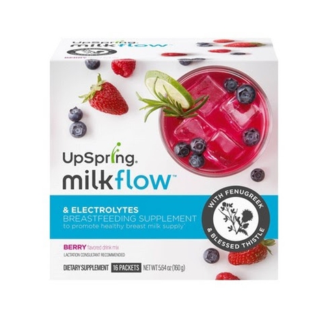 Thức uống lợi sữa vị dâu UpSpring + Electrolytes Breastfeeding Supplement Berry Drink Mix (16 gói)