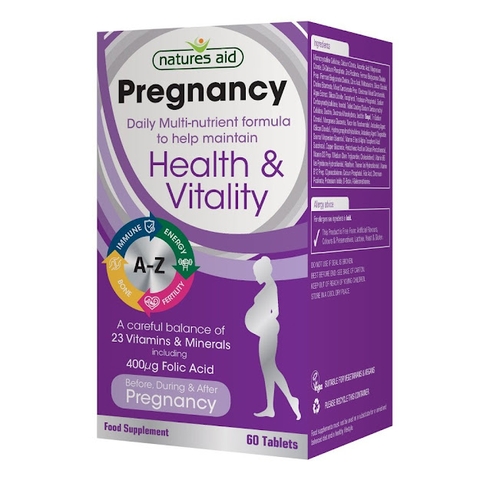 Vitamin bầu Natures Aid Pregnancy Multi-Vitamins & Minerals (60 viên)