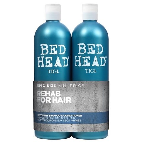 Cặp gội xả Bed Head Tigi xanh phục hồi tóc (750ml)