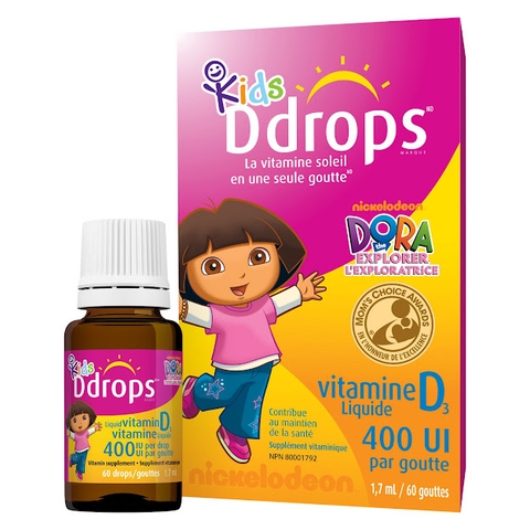 Bổ sung D3 trẻ em dạng giọt Ddrops - Canada (chai 60 giọt)