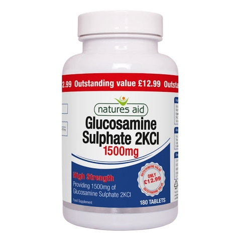 Thực phẩm bổ sung Glucosamine liều cao Natures Aid Glucosamine Sulphate 1500mg (180 viên)