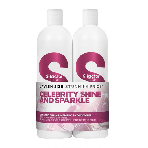 Cặp gội xả Bed Head Tigi trắng Celebrity Shine and Sparkle cho tóc chắc khoẻ, mượt mà (750ml)