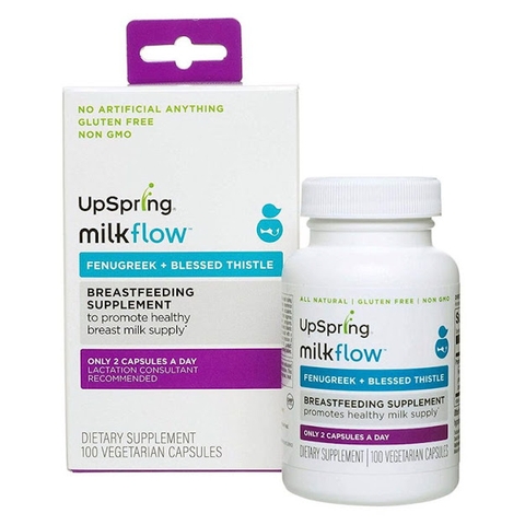 Viên uống lợi sữa từ cỏ cà ri và cây kế sữa UpSpring Milkflow Fenugreek + Blessed Thistle Breastfeeding Supplement (100 viên)