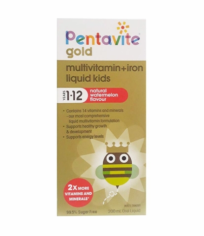 Vitamin tổng hợp và Sắt Pentavite Gold cho bé từ 1-12 tuổi