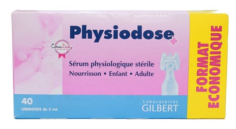 Nước Muối Sinh Lý Hồng Physiodose Gifrer Pháp Cho Trẻ Sơ Sinh (40 ống 5ml)