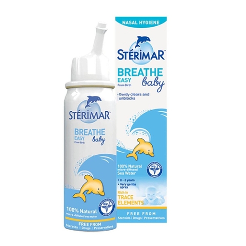 Nước biển xịt xoang mũi cho trẻ sơ sinh Sterimar baby
