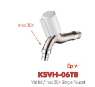 Vòi hồ nước lạnh inox 304 KSN KSVH-06T8