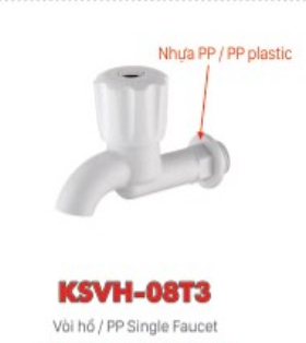 Vòi hồ nước lạnh KSN nhựa PP KSVH-08T3