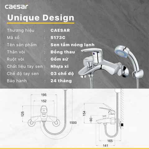 Vòi sen tắm nóng lạnh Caesar S173C