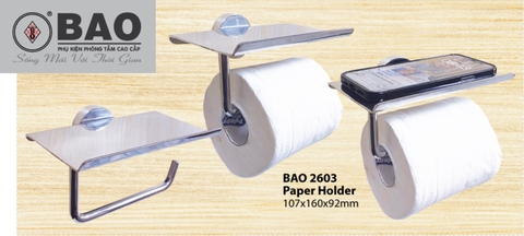 Hộp đựng giấy vệ sinh Inox Bao 2603 - Phụ kiện nhà vệ sinh, nhà tắm