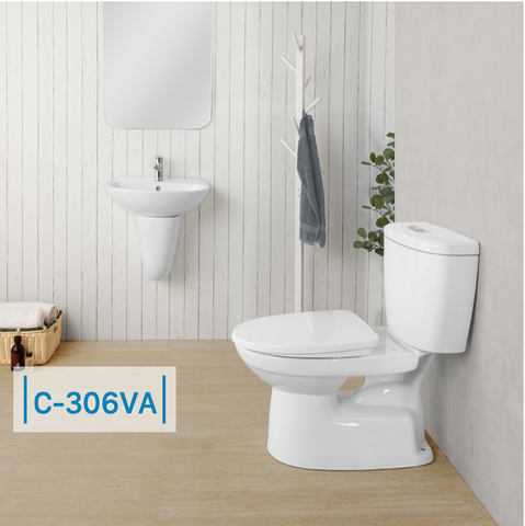 Bồn cầu 2 khối INAX C-306VAN xả nhấn nắp êm (C306VAN)