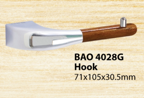 Móc áo Inox Bao BN 4028G ốp gỗ- Phụ kiện nhà vệ sinh, nhà tắm