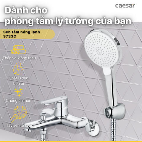 Vòi sen tắm nóng lạnh Caesar S733C