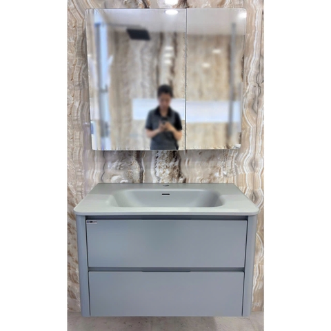 Bộ Lavabo tủ HN07 ngang 80 cm gương hộp led