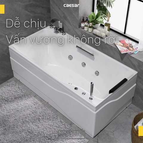 Bồn tắm dài Caesar MT0870L(R) loại chân yếm massage dài 1m7