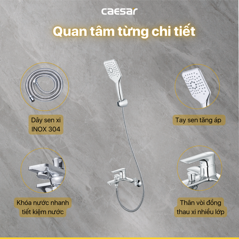 Vòi sen tắm nóng lạnh Caesar S773C