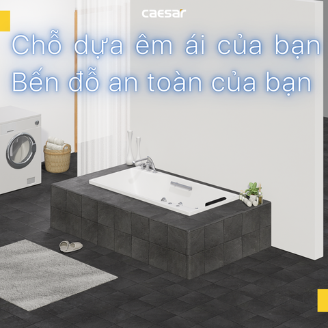 Bồn tắm dài Caesar MT0870a loại xây massage dài 1m7