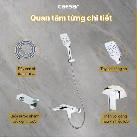 Vòi sen tắm nóng lạnh Caesar S843C